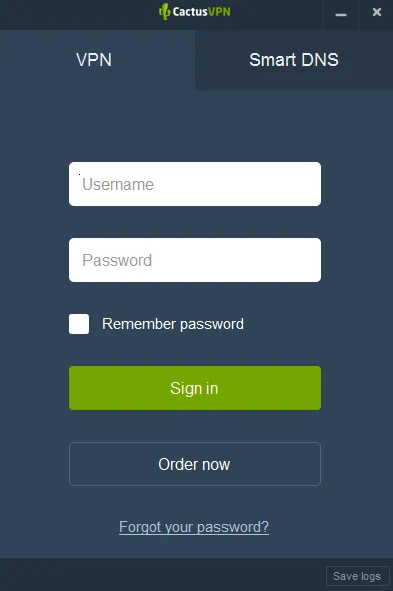 Авторизация в CactusVPN для ПК