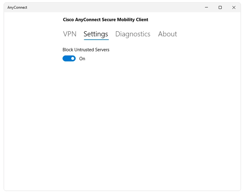 Настройки Cisco AnyConnect VPN Client