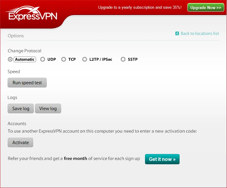Настройка ExpressVPN