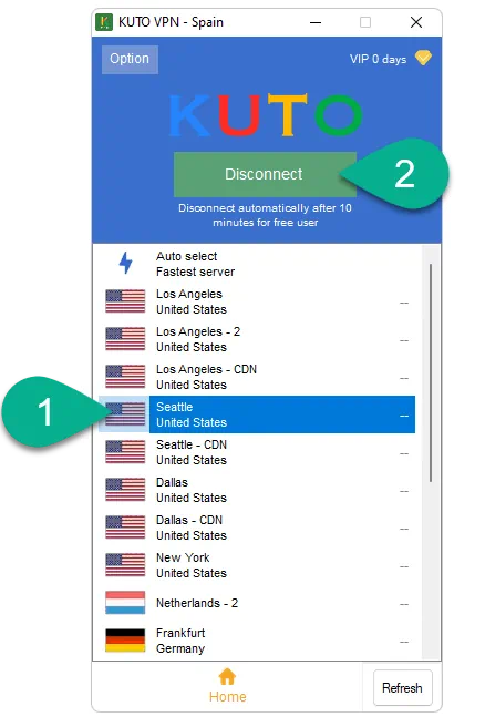 Работа с KUTO VPN