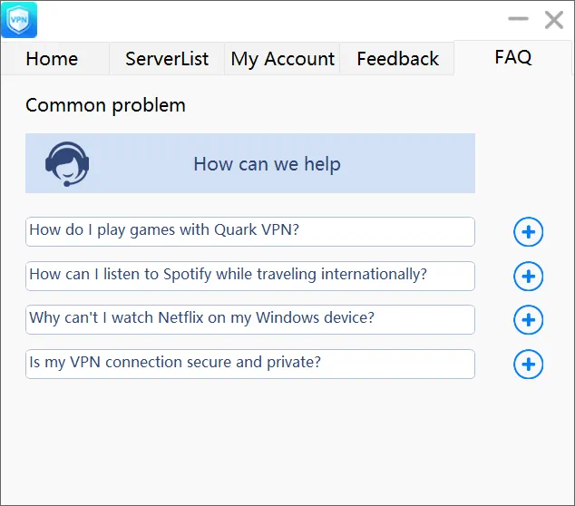 Работа с QuarkVPN