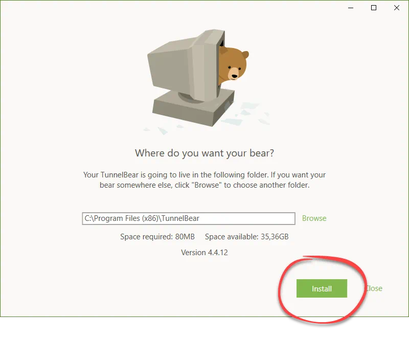 Установка TunnelBear