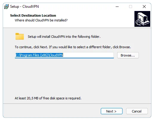Установка CloudVPN