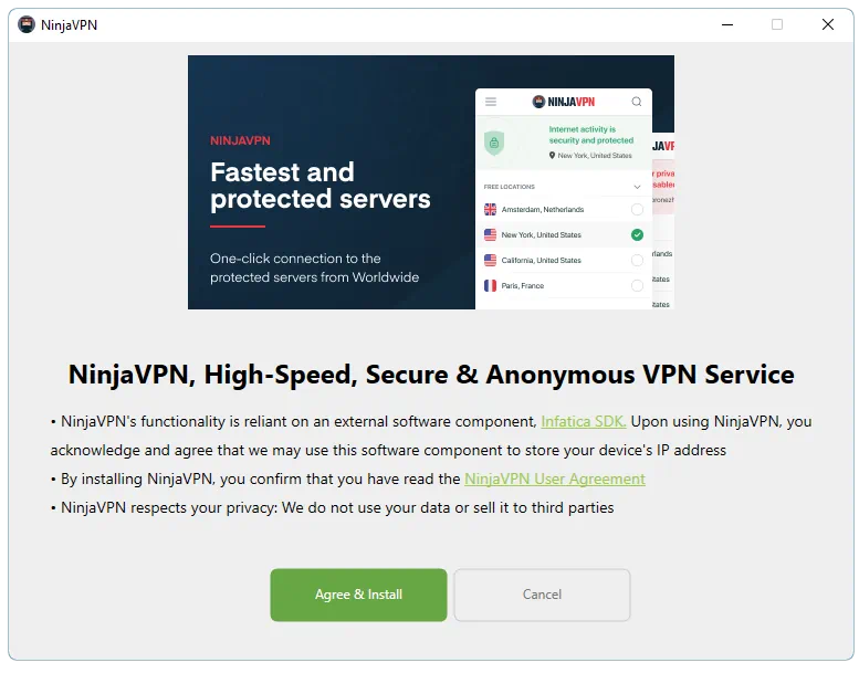 Установка NinjaVPN