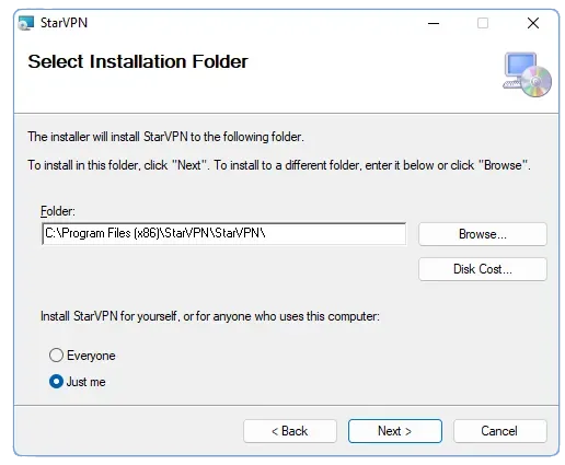 Установка Star VPN